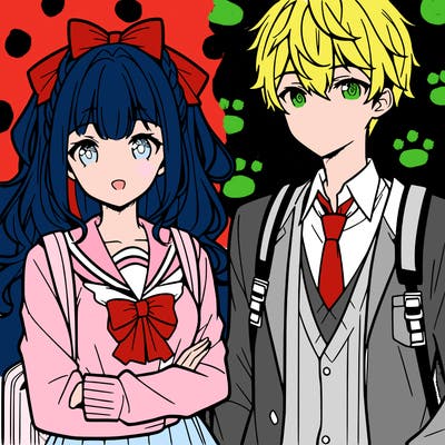 anime girl and boy