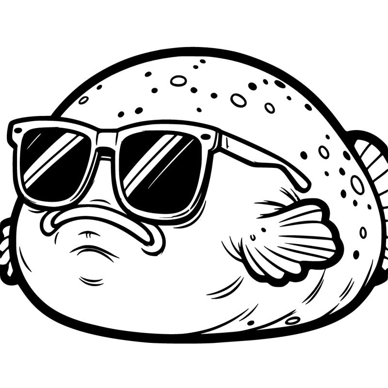 blobfish with sunglasses