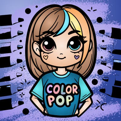 girl with shirt that seis color pop