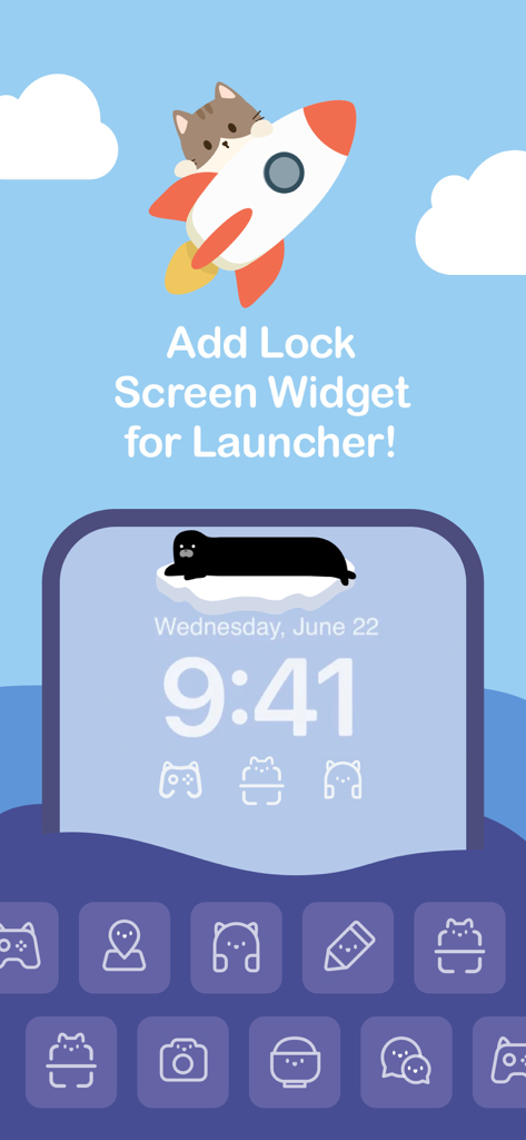 Cute pet: Self care pet widget - Cute pet lock screen widgets and custom launcher icons