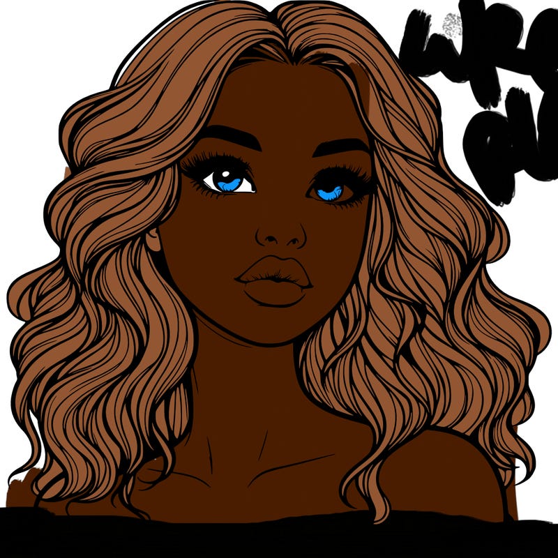 realistic girl with wavy hair and lips