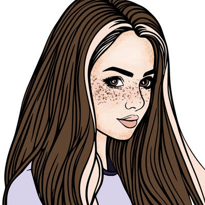 realistic girl with long hair