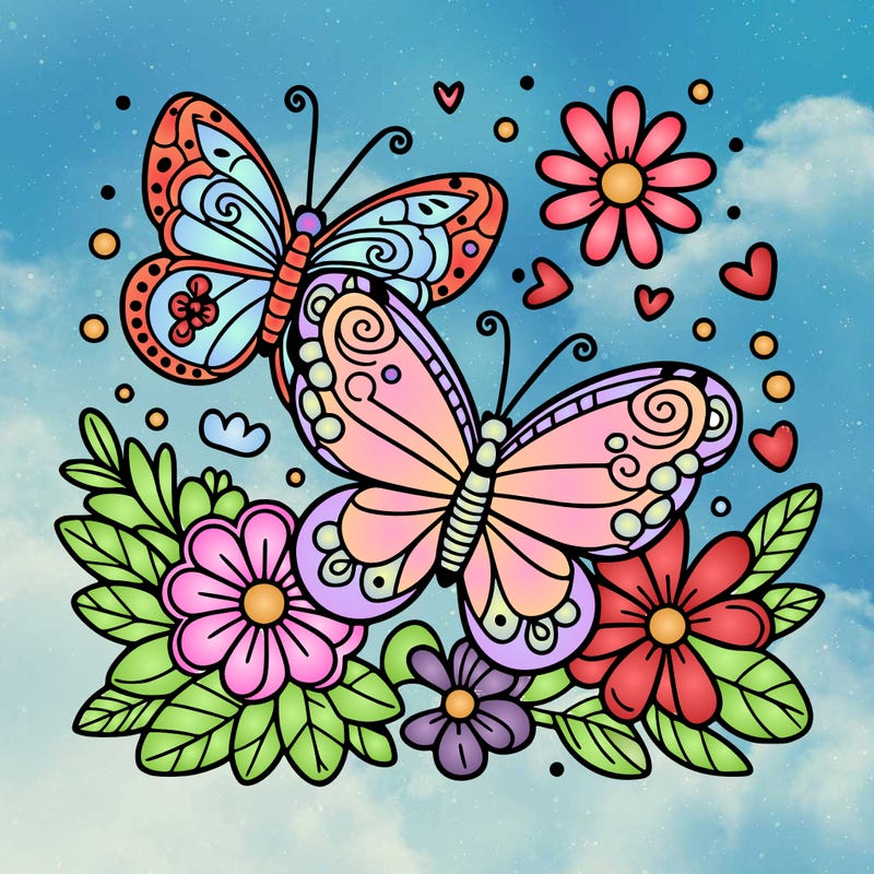 butterflies with flowers