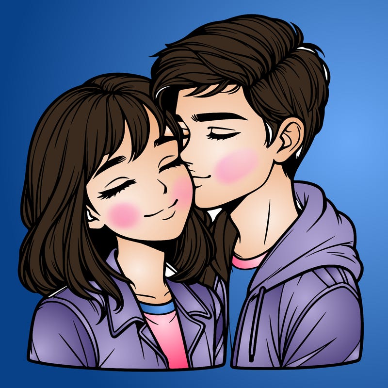 realistic girl and boy  love