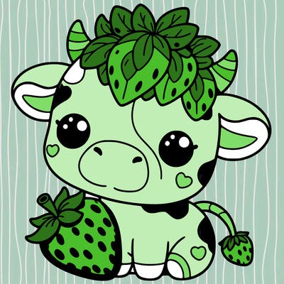 cute strawberry cow
