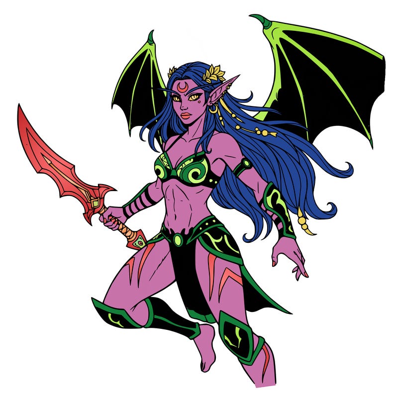 a female night elf from world of warcraft