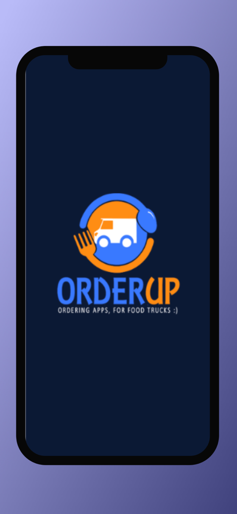 OrderUp App - Managing App - OrderUp Managing App logo with a food truck icon and the tagline Ordering Apps for Food Trucks