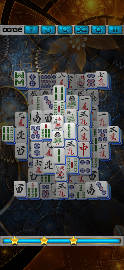 Classic Mahjong Master puzzle board with traditional tiles in portrait mode