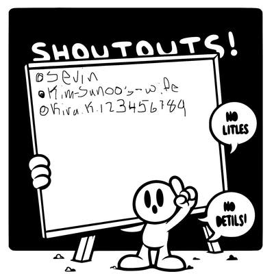 blank canvas that says above it shoutouts