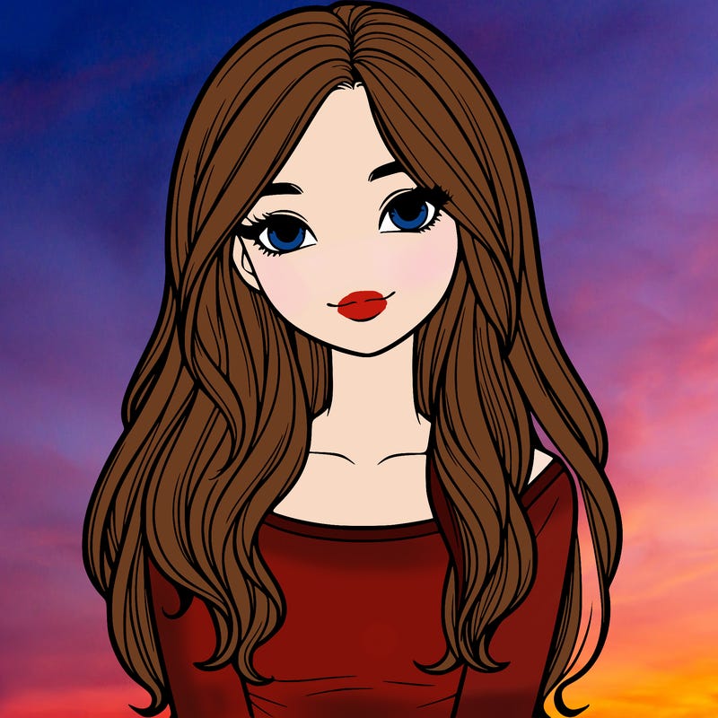 realistic girl with long hair