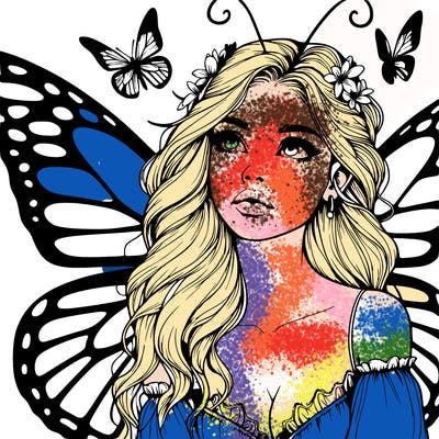 butterfly fairy realistic girl