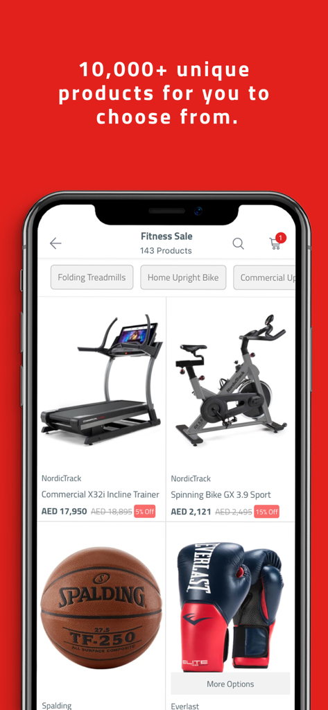 Active Fitness Store - Active Fitness Store mobile app showcasing a wide selection of gym machines and sports equipment.