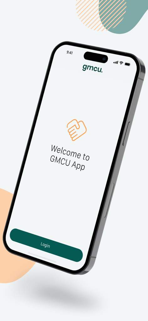 GMCU Mobile Banking - Welcome screen of the GMCU Mobile Banking app on a smartphone
