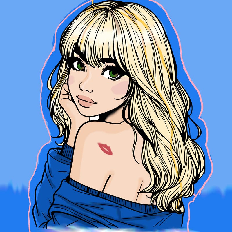 realistic girl with bangs looking over her shoulder