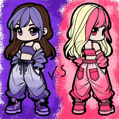 girl in crop top and baggy pants