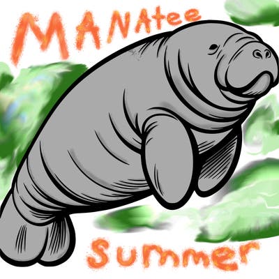 manatee out line