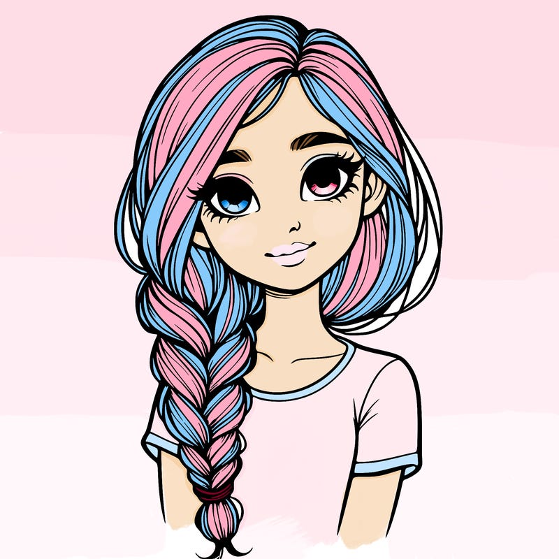 realistic girl with a braid