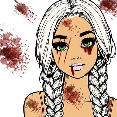 realistic girl with braids