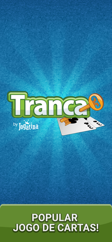 Tranca Jogatina Jogo de Cartas - Tranca Jogatina card game logo with playing cards and the text Popular Jogo de Cartas