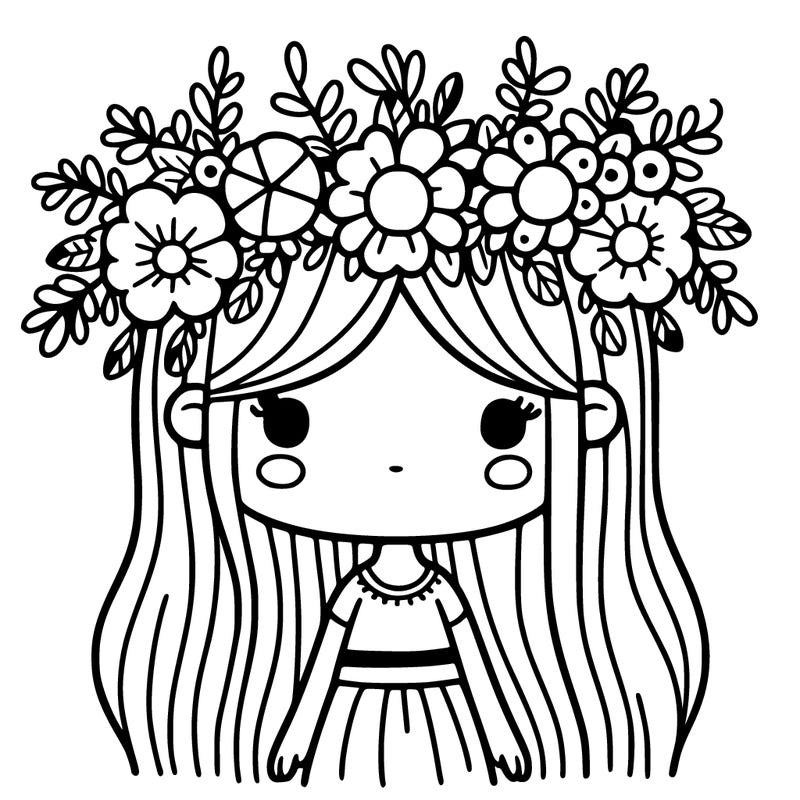 girl with flowers crown