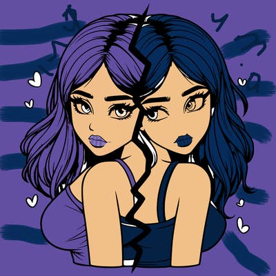 realistic girl split