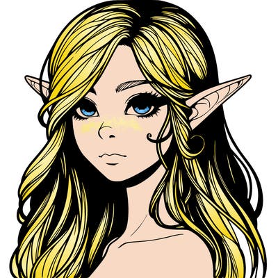 elf girl realistic dark fantasy