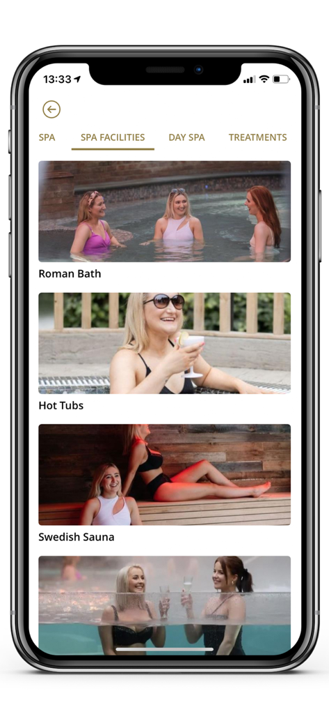Galgorm Collection - Galgorm Collection mobile app showing luxury spa facilities and wellness amenities.
