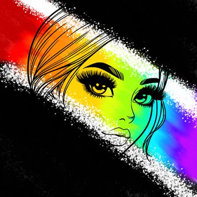 realistic girl with lashes