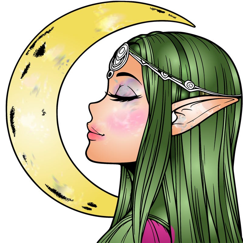 a realistic moon elf