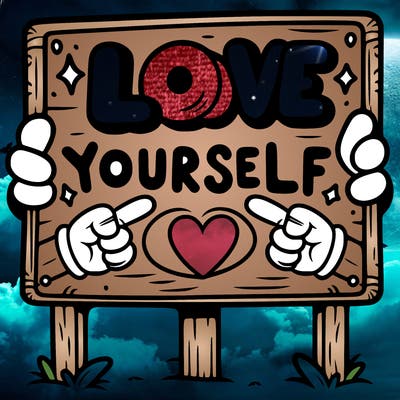 a sign where it is written: love yourself