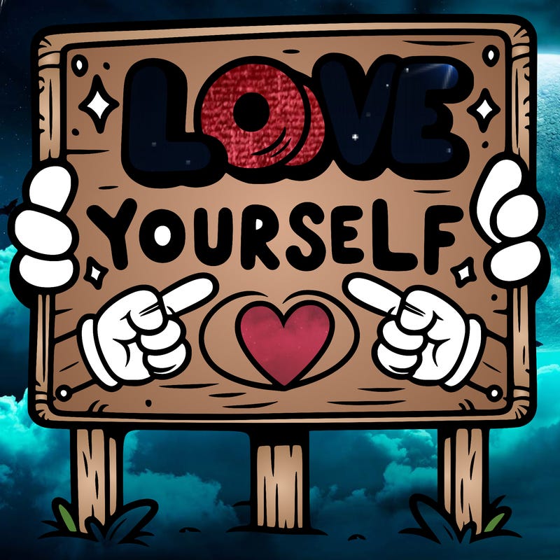a sign where it is written: love yourself