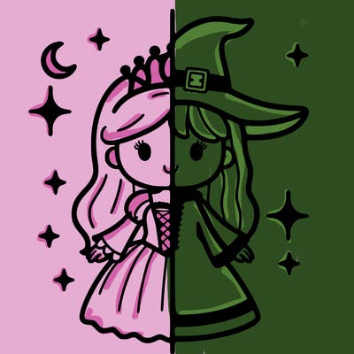 split princess and witch