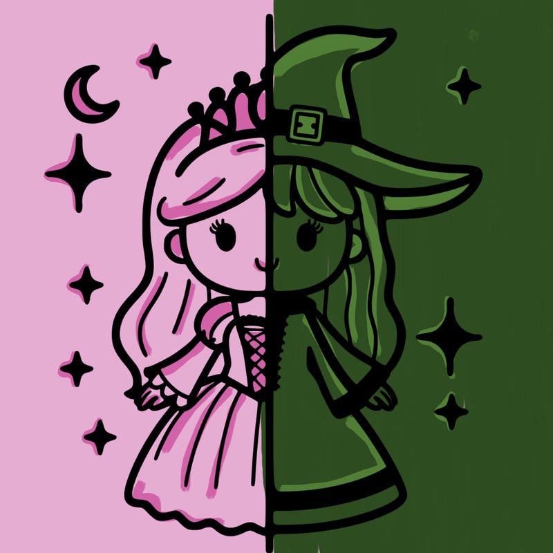split princess and witch