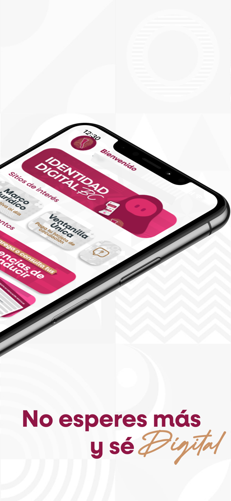 Identidad Digital BC - Smartphone displaying the Identidad Digital BC app interface for digital identity documents