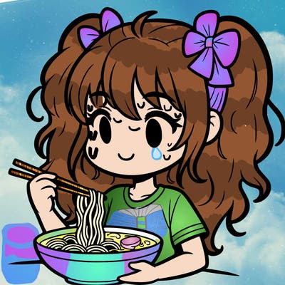 a girl eating ramen