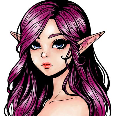 elf girl realistic dark fantasy