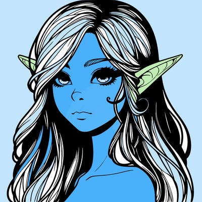 elf girl realistic dark fantasy
