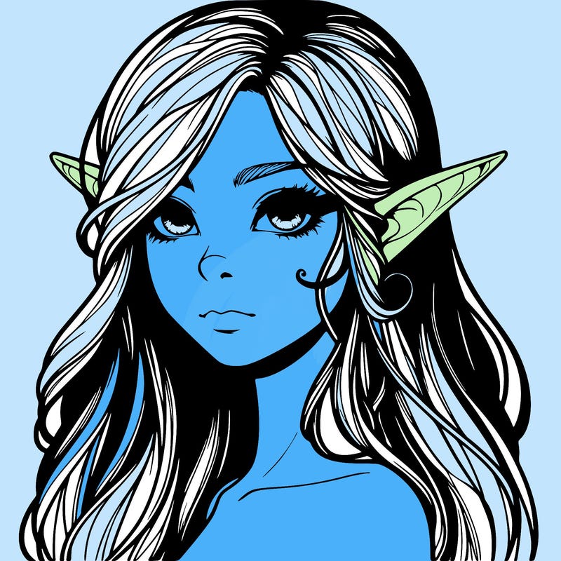 elf girl realistic dark fantasy