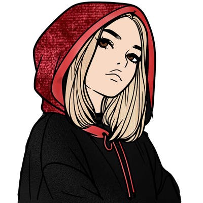 a realistic girl in a hoodie