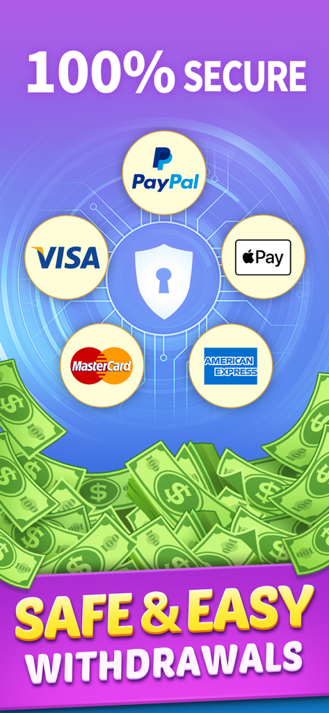 Block Cash - Win Real Money - Secure payment and withdrawal methods for Block Cash including PayPal and Apple Pay