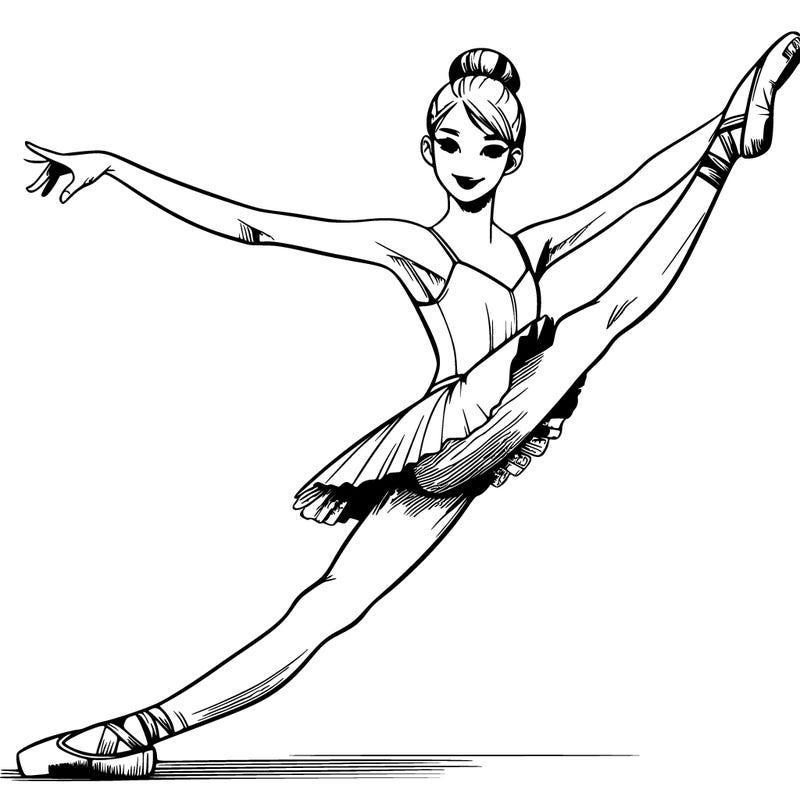 ballet dancer realistic doing a leg hold