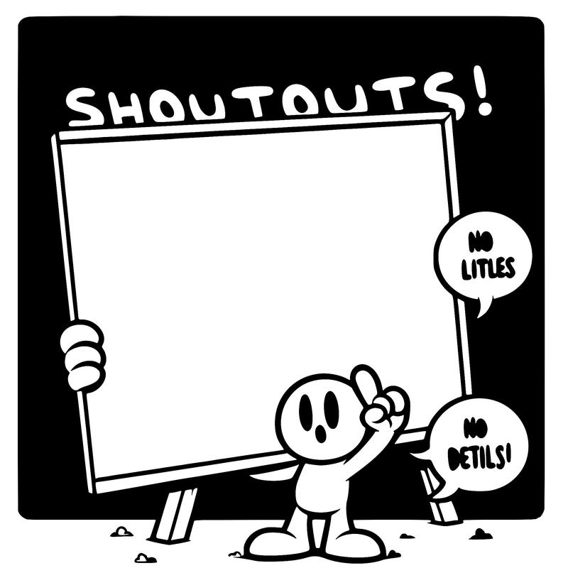 blank canvas that says above it shoutouts