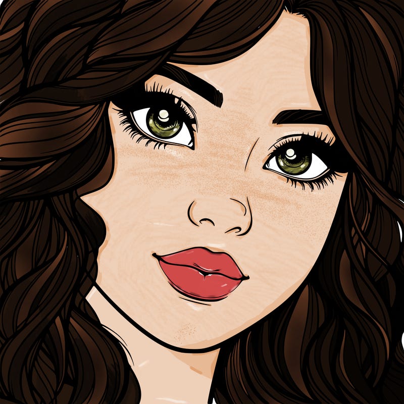 beautiful realistic girl close up to the camera with wavy hair,