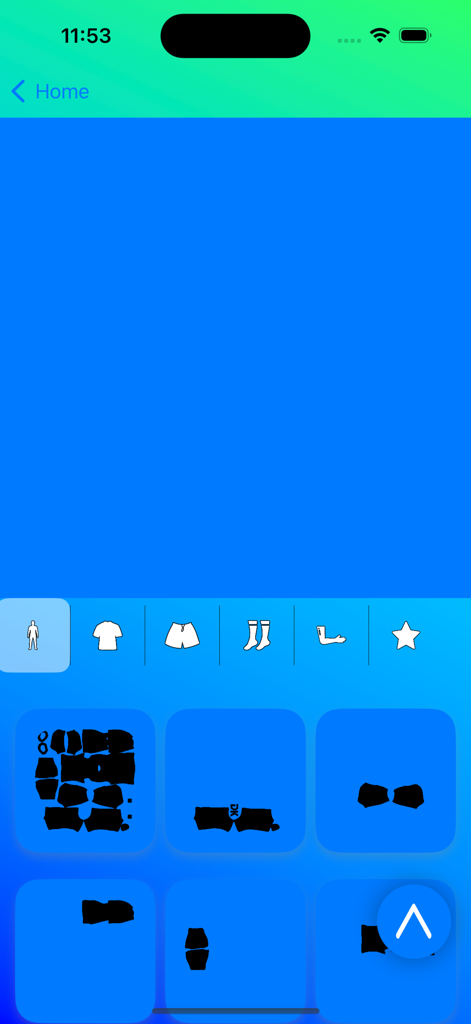Interface of the soccer kit editor app showing design templates for jerseys and soccer gear