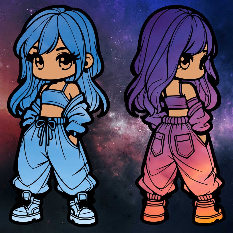 girl in crop top and baggy pants