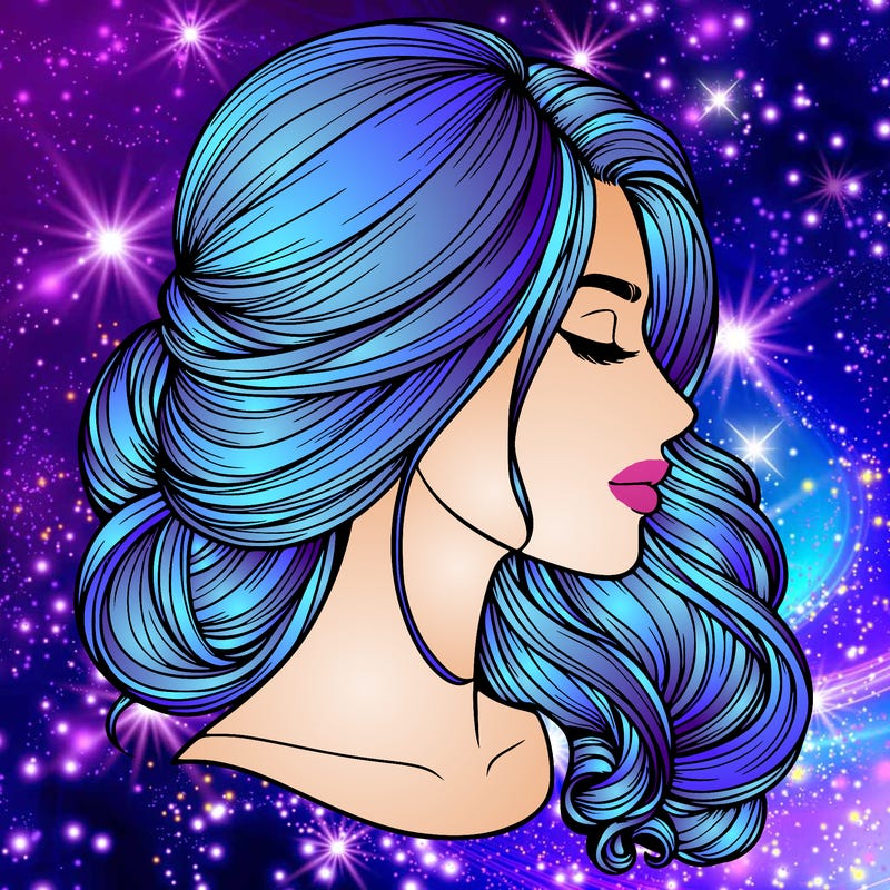 realistic woman's head & hair