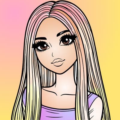 realistic girl with straight and long hair