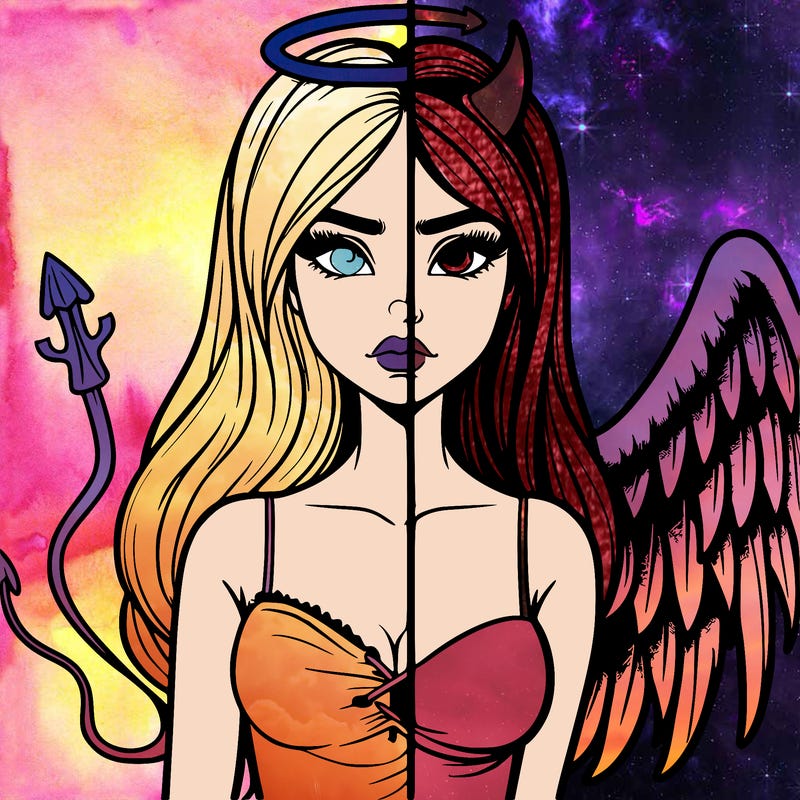 devil vs angel realistic girl