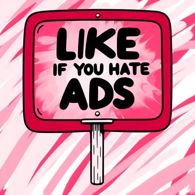 a sign that says like if you hate ads