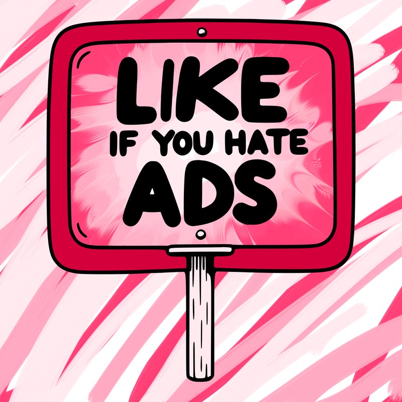 a sign that says like if you hate ads